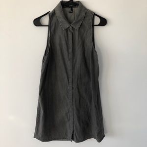 Forever 21 Dark Grey Jean Button Up Dress